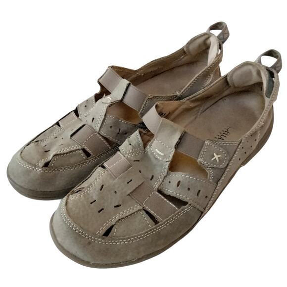 Magellan Outdoors Fisherman Sandals Women's 9.5 Slip On Rubber Sole Tan Brown - Picture 1 of 6
